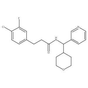 3-(4-chloro-3-fluorophenyl)-N-(pyridin-3-yl(tetrahydro-2H-pyran-4-yl)methyl)propanamide Structure