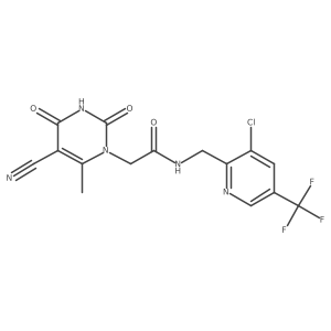 N-{[3-chloro-5-(trifluoromethyl)pyridin-2-yl]methyl}-2-(5-cyano-6-methyl-2,4-dioxo-1,2,3,4-tetrahydropyrimidin-1-yl)acetamide Structure