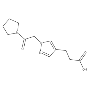 3-{1-[2-oxo-2-(pyrrolidin-1-yl)ethyl]-1H-pyrazol-4-yl}propanoic acid Structure