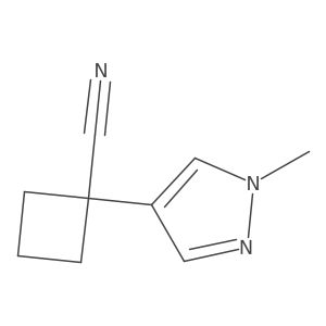 1-(1-methyl-1H-pyrazol-4-yl)cyclobutane-1-carbonitrile Structure