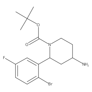 Tert-butyl 4-amino-2-(2-bromo-5-fluorophenyl)piperidine-1-carboxylate Structure