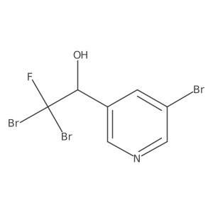 2,2-Dibromo-1-(5-bromopyridin-3-yl)-2-fluoroethan-1-ol结构式