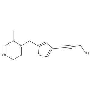 3-{5-[(2-Methylpiperazin-1-yl)methyl]thiophen-3-yl}prop-2-yn-1-ol结构式