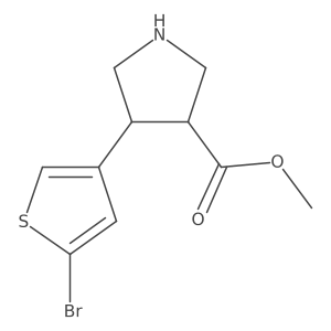 Methyl 4-(5-bromothiophen-3-yl)pyrrolidine-3-carboxylate结构式