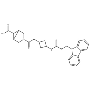 (1R,5S)-3-{2-[3-({[(9H-fluoren-9-yl)methoxy]carbonyl}amino)cyclobutyl]acetyl}-3-azabicyclo[3.1.0]hexane-6-carboxylic acid Structure