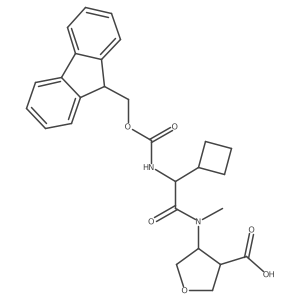 4-[2-cyclobutyl-2-({[(9H-fluoren-9-yl)methoxy]carbonyl}amino)-N-methylacetamido]oxolane-3-carboxylic acid结构式