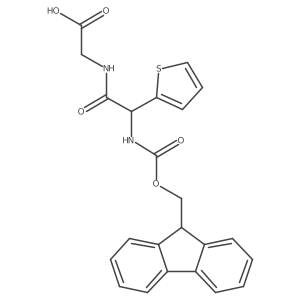 2-[2-({[(9H-fluoren-9-yl)methoxy]carbonyl}amino)-2-(thiophen-2-yl)acetamido]acetic acid结构式