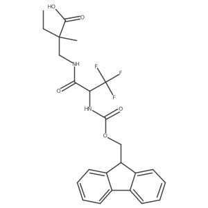 2-{[2-({[(9H-fluoren-9-yl)methoxy]carbonyl}amino)-3,3,3-trifluoropropanamido]methyl}-2-methylbutanoic acid结构式