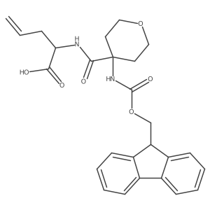 2-{[4-({[(9H-fluoren-9-yl)methoxy]carbonyl}amino)oxan-4-yl]formamido}pent-4-enoic acid结构式
