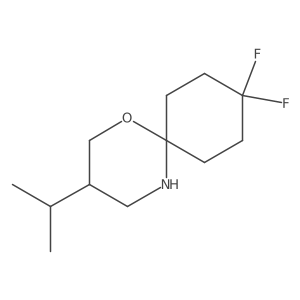 9,9-Difluoro-3-(propan-2-yl)-1-oxa-5-azaspiro[5.5]undecane结构式