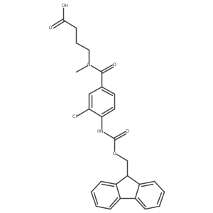 4-{1-[3-chloro-4-({[(9H-fluoren-9-yl)methoxy]carbonyl}amino)phenyl]-N-methylformamido}butanoic acid Structure