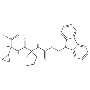 2-cyclopropyl-2-[2-({[(9H-fluoren-9-yl)methoxy]carbonyl}amino)-2-methylpentanamido]propanoic acid Structure