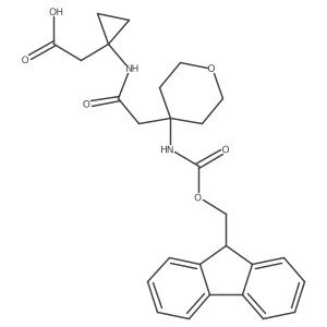 2-(1-{2-[4-({[(9H-fluoren-9-yl)methoxy]carbonyl}amino)oxan-4-yl]acetamido}cyclopropyl)acetic acid Structure