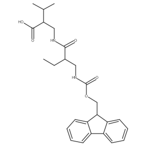 2-({2-[({[(9H-fluoren-9-yl)methoxy]carbonyl}amino)methyl]butanamido}methyl)-3-methylbutanoic acid Structure
