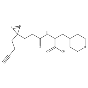 2-[3-(3-But-3-ynyldiazirin-3-yl)propanoylamino]-3-(oxan-4-yl)propanoic acid结构式