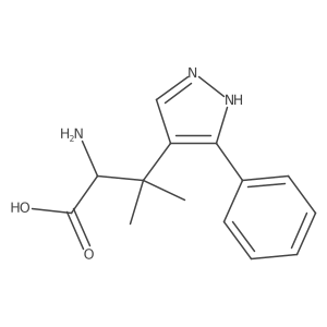 2-amino-3-methyl-3-(3-phenyl-1H-pyrazol-4-yl)butanoic acid Structure