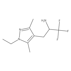 3-(1-ethyl-3,5-dimethyl-1H-pyrazol-4-yl)-1,1,1-trifluoropropan-2-amine结构式