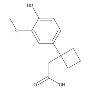 2-[1-(4-Hydroxy-3-methoxyphenyl)cyclobutyl]acetic acid结构式