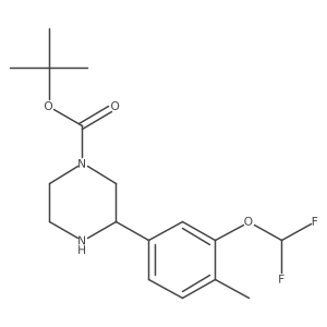 Tert-butyl 3-[3-(difluoromethoxy)-4-methylphenyl]piperazine-1-carboxylate结构式