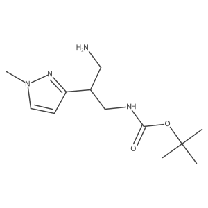 tert-butyl N-[3-amino-2-(1-methyl-1H-pyrazol-3-yl)propyl]carbamate Structure