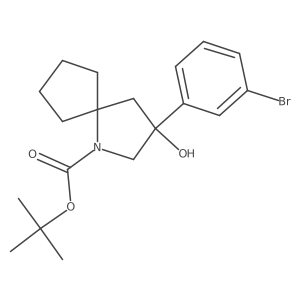 Tert-butyl 3-(3-bromophenyl)-3-hydroxy-1-azaspiro[4.4]nonane-1-carboxylate Structure