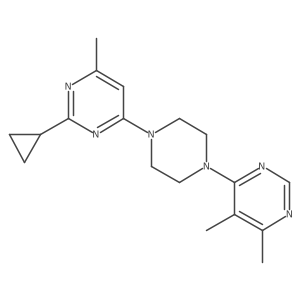 2-Cyclopropyl-4-[4-(5,6-dimethylpyrimidin-4-yl)piperazin-1-yl]-6-methylpyrimidine结构式