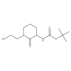 tert-butyl N-[1-(2-hydroxyethyl)-2-oxopiperidin-3-yl]carbamate结构式