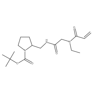 tert-butyl 2-{[2-(N-ethylprop-2-enamido)acetamido]methyl}pyrrolidine-1-carboxylate结构式