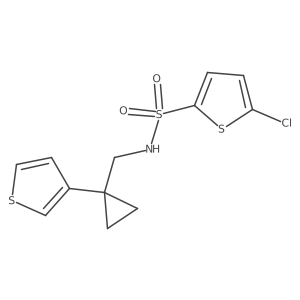 5-chloro-N-{[1-(thiophen-3-yl)cyclopropyl]methyl}thiophene-2-sulfonamide结构式