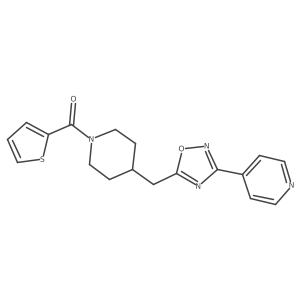 4-(5-{[1-(Thiophene-2-carbonyl)piperidin-4-yl]methyl}-1,2,4-oxadiazol-3-yl)pyridine结构式