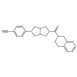 6-[5-(3,4-dihydro-2H-1-benzopyran-3-carbonyl)-octahydropyrrolo[3,4-c]pyrrol-2-yl]pyridine-3-carbonitrile结构式