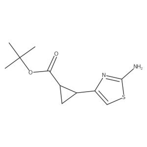 rac-tert-butyl (1R,2R)-2-(2-amino-1,3-thiazol-4-yl)cyclopropane-1-carboxylate Structure