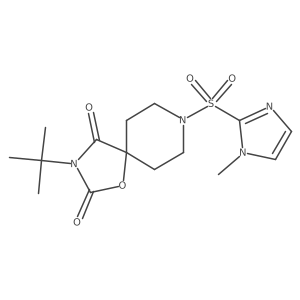 3-tert-butyl-8-[(1-methyl-1H-imidazol-2-yl)sulfonyl]-1-oxa-3,8-diazaspiro[4.5]decane-2,4-dione Structure