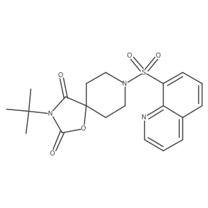 3-Tert-butyl-8-(quinoline-8-sulfonyl)-1-oxa-3,8-diazaspiro[4.5]decane-2,4-dione Structure