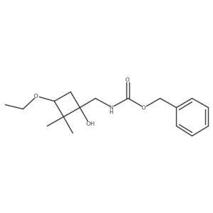 benzyl N-[(3-ethoxy-1-hydroxy-2,2-dimethylcyclobutyl)methyl]carbamate Structure