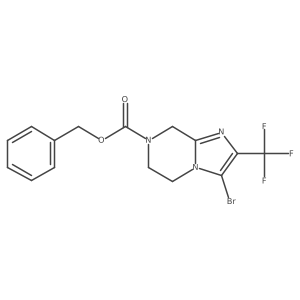 benzyl 3-bromo-2-(trifluoromethyl)-5H,6H,7H,8H-imidazo[1,2-a]pyrazine-7-carboxylate结构式