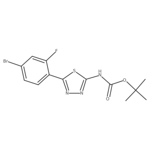 tert-butyl N-[5-(4-bromo-2-fluorophenyl)-1,3,4-thiadiazol-2-yl]carbamate结构式