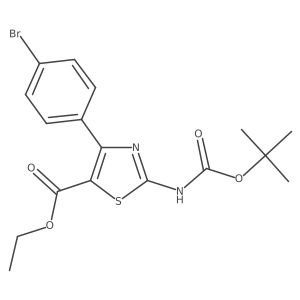 Ethyl 4-(4-bromophenyl)-2-{[(tert-butoxy)carbonyl]amino}-1,3-thiazole-5-carboxylate结构式