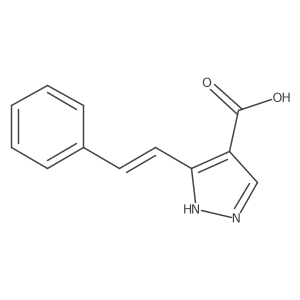 5-(2-phenylethenyl)-1H-pyrazole-4-carboxylic acid结构式