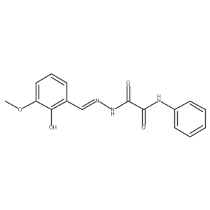 2-[(2E)-2-(2-hydroxy-3-methoxybenzylidene)hydrazinyl]-2-oxo-N-phenylacetamide结构式