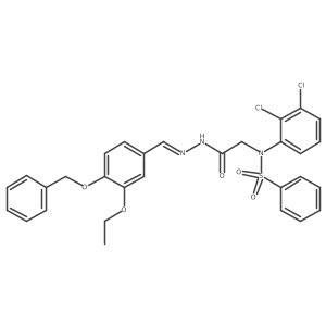 Glycine, N-(2,3-dichlorophenyl)-N-(phenylsulfonyl)-, [[3-ethoxy-4-(phenylmethoxy)phenyl]methylene]hydrazide结构式
