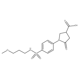 1-[4-[[(3-Methoxypropyl)amino]sulfonyl]phenyl]-5-oxo-3-pyrrolidinecarboxylic acid结构式