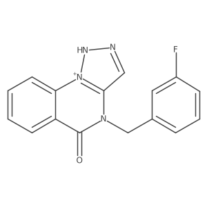 4-[(3-fluorophenyl)methyl]-1H-triazolo[1,5-a]quinazolin-10-ium-5-one Structure
