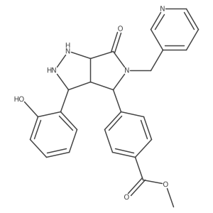 Methyl 4-[3-(2-hydroxyphenyl)-6-oxo-5-(pyridin-3-ylmethyl)-1,2,3,3a,4,6a-hexahydropyrrolo[3,4-c]pyrazol-4-yl]benzoate结构式
