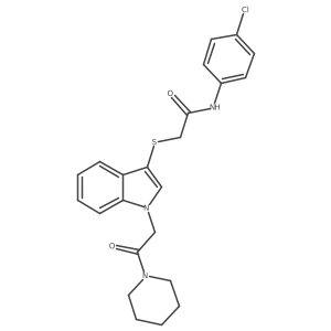 N-(4-chlorophenyl)-2-({1-[2-oxo-2-(piperidin-1-yl)ethyl]-1H-indol-3-yl}sulfanyl)acetamide结构式