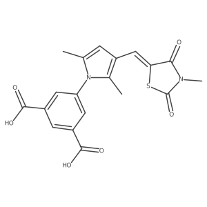 5-[2,5-Dimethyl-3-[(3-methyl-2,4-dioxo-5-thiazolidinylidene)methyl]-1H-pyrrol-1-yl]-1,3-benzenedicarboxylic acid结构式