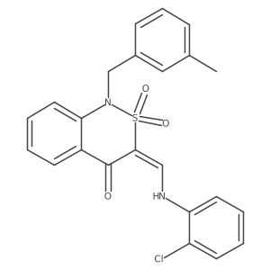 (3Z)-3-{[(2-chlorophenyl)amino]methylene}-1-(3-methylbenzyl)-1H-2,1-benzothiazin-4(3H)-one 2,2-dioxide结构式