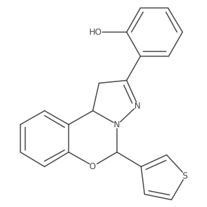 2-[7-(Thiophen-3-yl)-8-oxa-5,6-diazatricyclo[7.4.0.0^{2,6}]trideca-1(9),4,10,12-tetraen-4-yl]phenol结构式