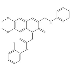 2-{6,7-dimethoxy-2-oxo-3-[(phenylamino)methyl]-1,2-dihydroquinolin-1-yl}-N-(2-fluorophenyl)acetamide结构式