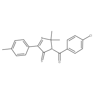 (4-chlorophenyl)(2,2-dimethyl-5-thioxo-4-(p-tolyl)-2,5-dihydro-1H-imidazol-1-yl)methanone结构式
